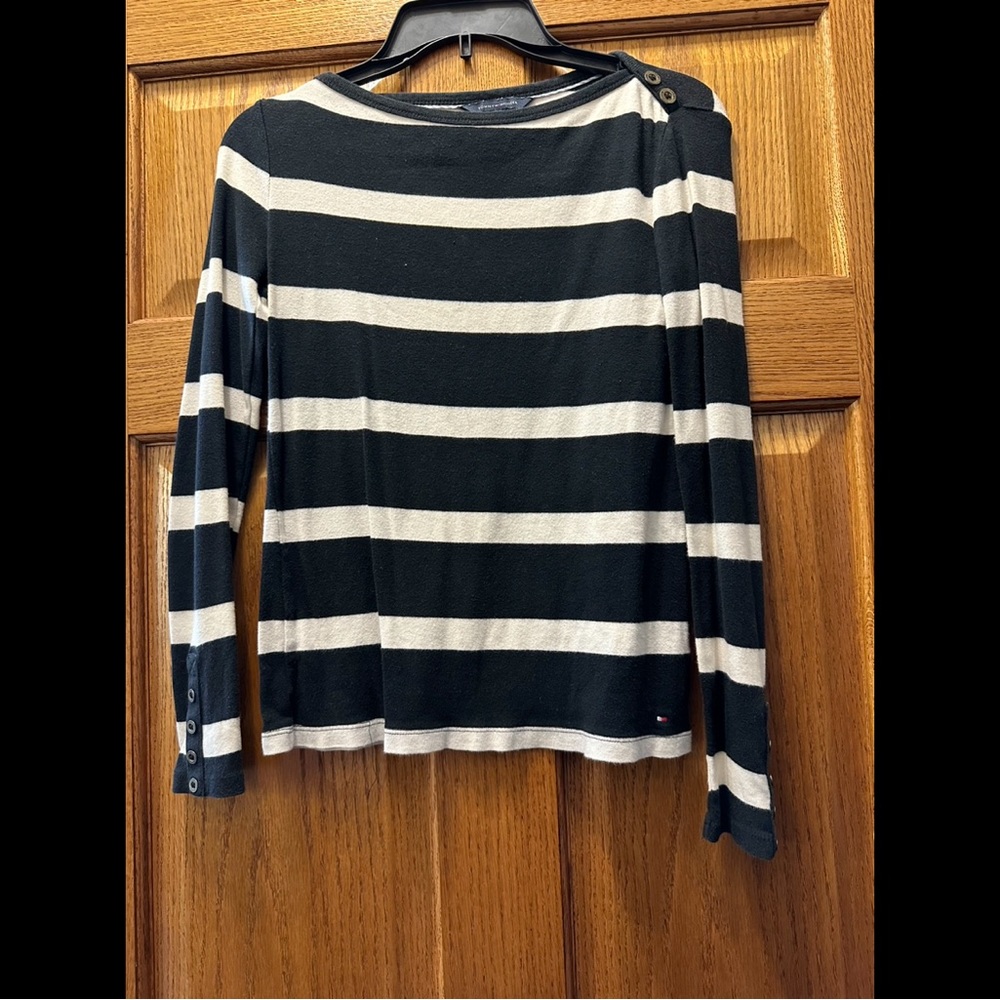 Tommy Hilfiger striped sweater black and white extra small